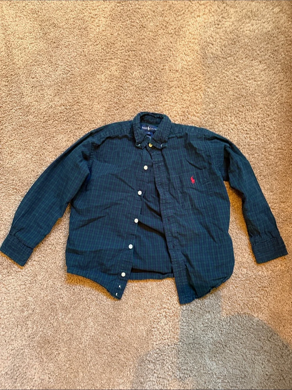 🔥 Ralph Lauren Red and Green Plaid Button-Down Shirts (2)
